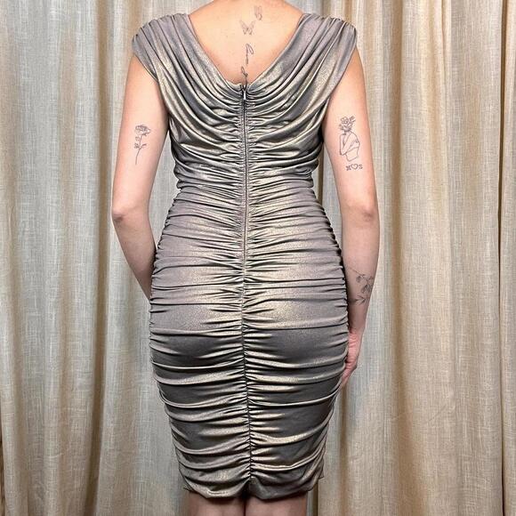 Cache Ruched Metallic Bodycon Dress - Picture 4 of 5